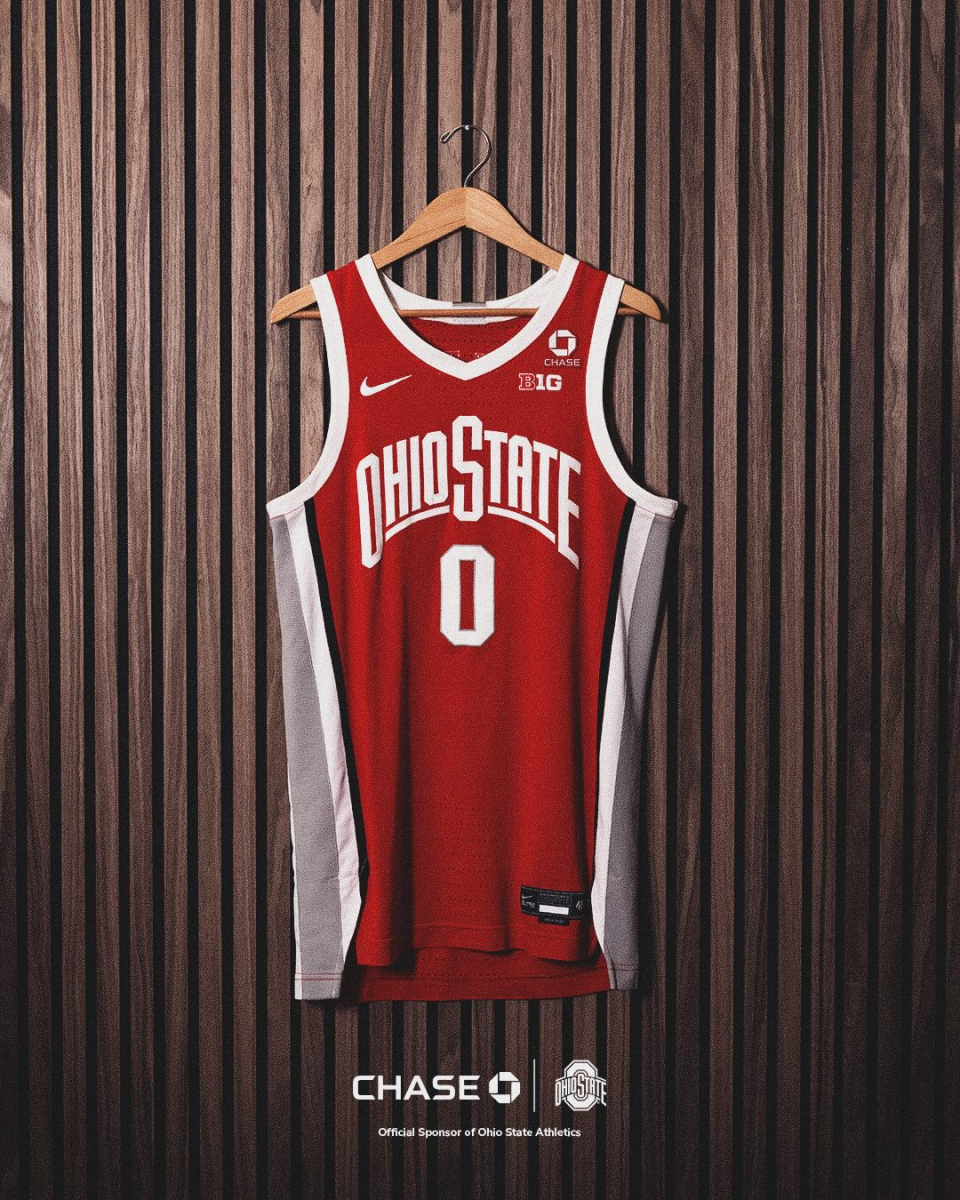 Ohio State basketball jersey with Chase Bank patch